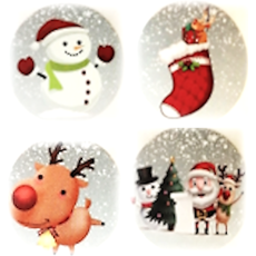 Round Christmas Stickers 24's Assorted